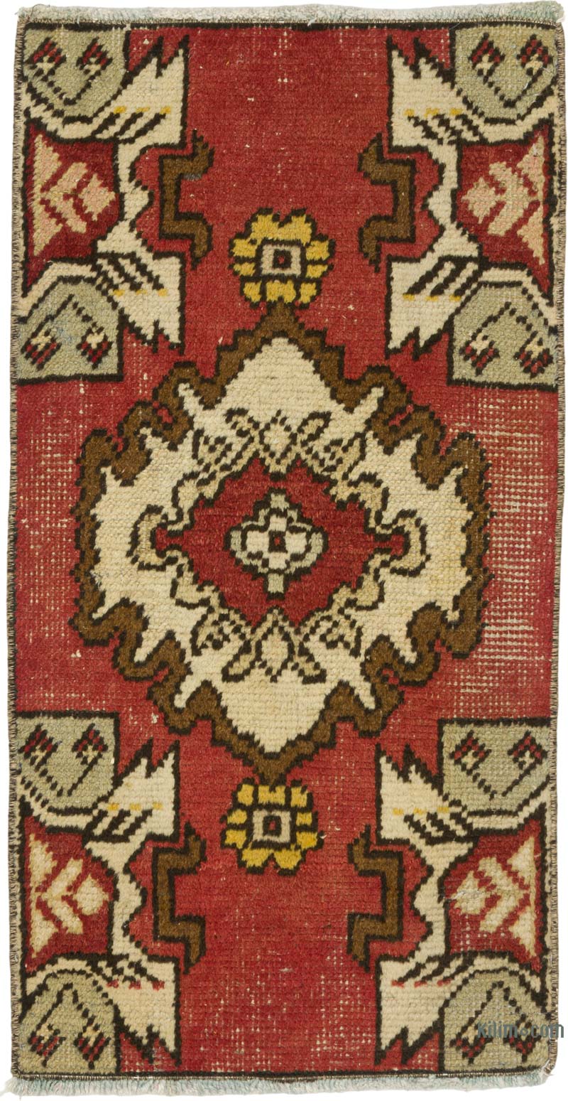 El Dokuma Vintage Halı - 44 cm x 84 cm - K0086360