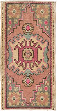 El Dokuma Vintage Halı - 48 cm x 94 cm