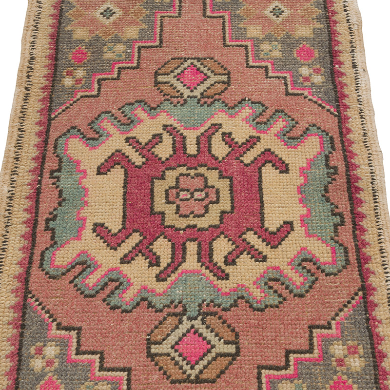El Dokuma Vintage Halı - 48 cm x 94 cm - K0086369