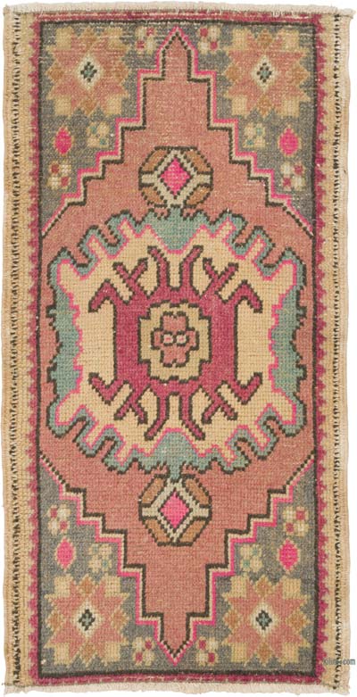Vintage Turkish Hand-Knotted Rug - 48 cm x 94 cm