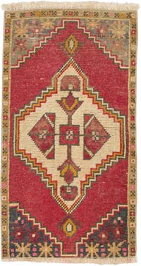 El Dokuma Vintage Halı - 48 cm x 89 cm