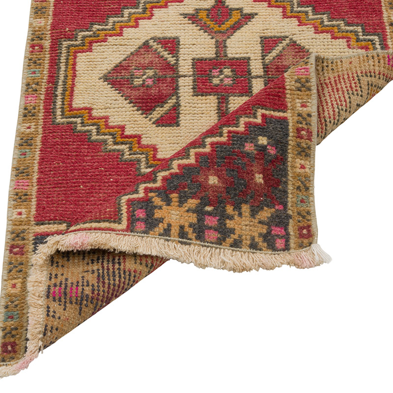 El Dokuma Vintage Halı - 48 cm x 89 cm - K0086370
