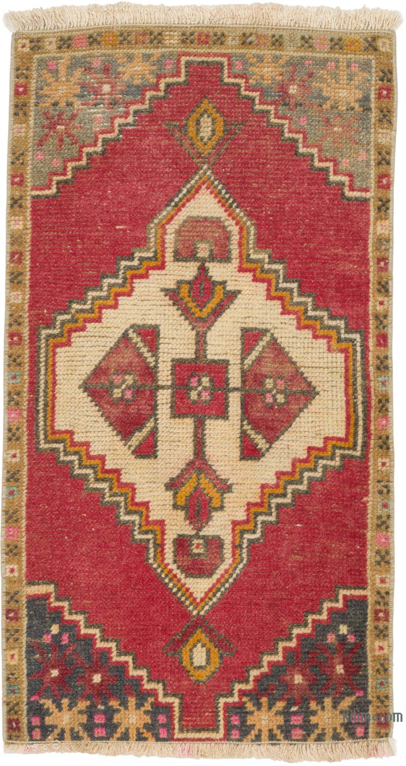 El Dokuma Vintage Halı - 48 cm x 89 cm - K0086370