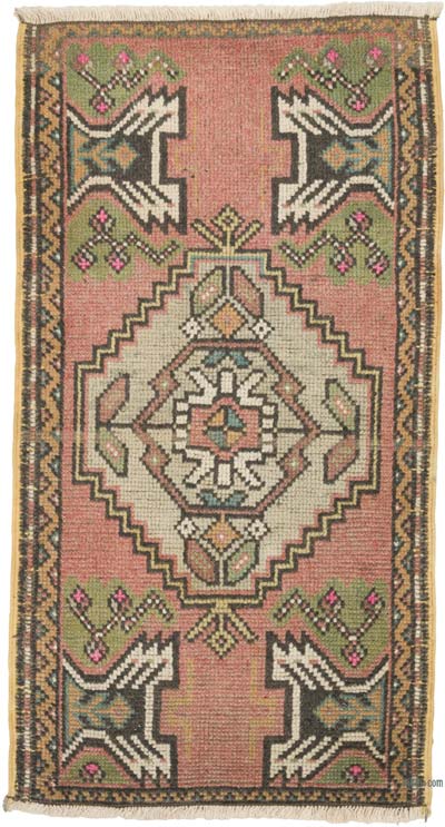 El Dokuma Vintage Halı - 51 cm x 97 cm