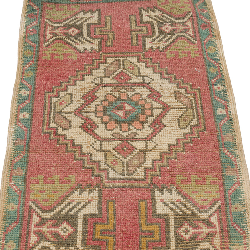 El Dokuma Vintage Halı - 49 cm x 99 cm - K0086376