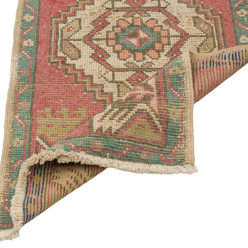 El Dokuma Vintage Halı - 49 cm x 99 cm - K0086376