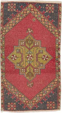 El Dokuma Vintage Halı - 51 cm x 92 cm