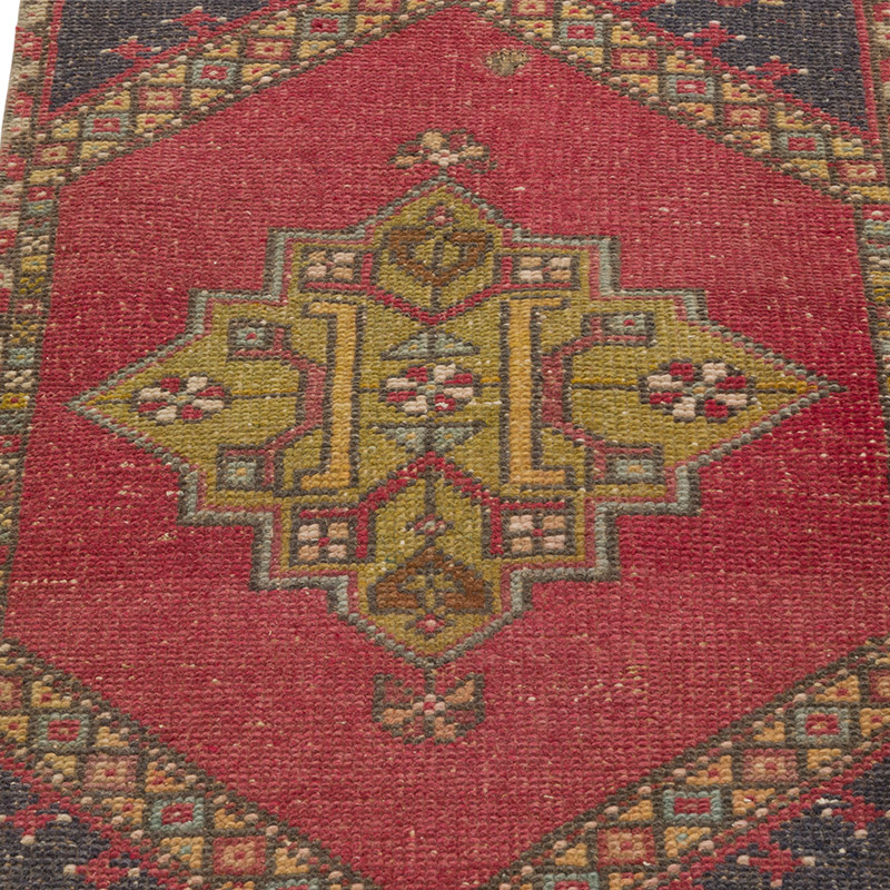 El Dokuma Vintage Halı - 51 cm x 92 cm - K0086377