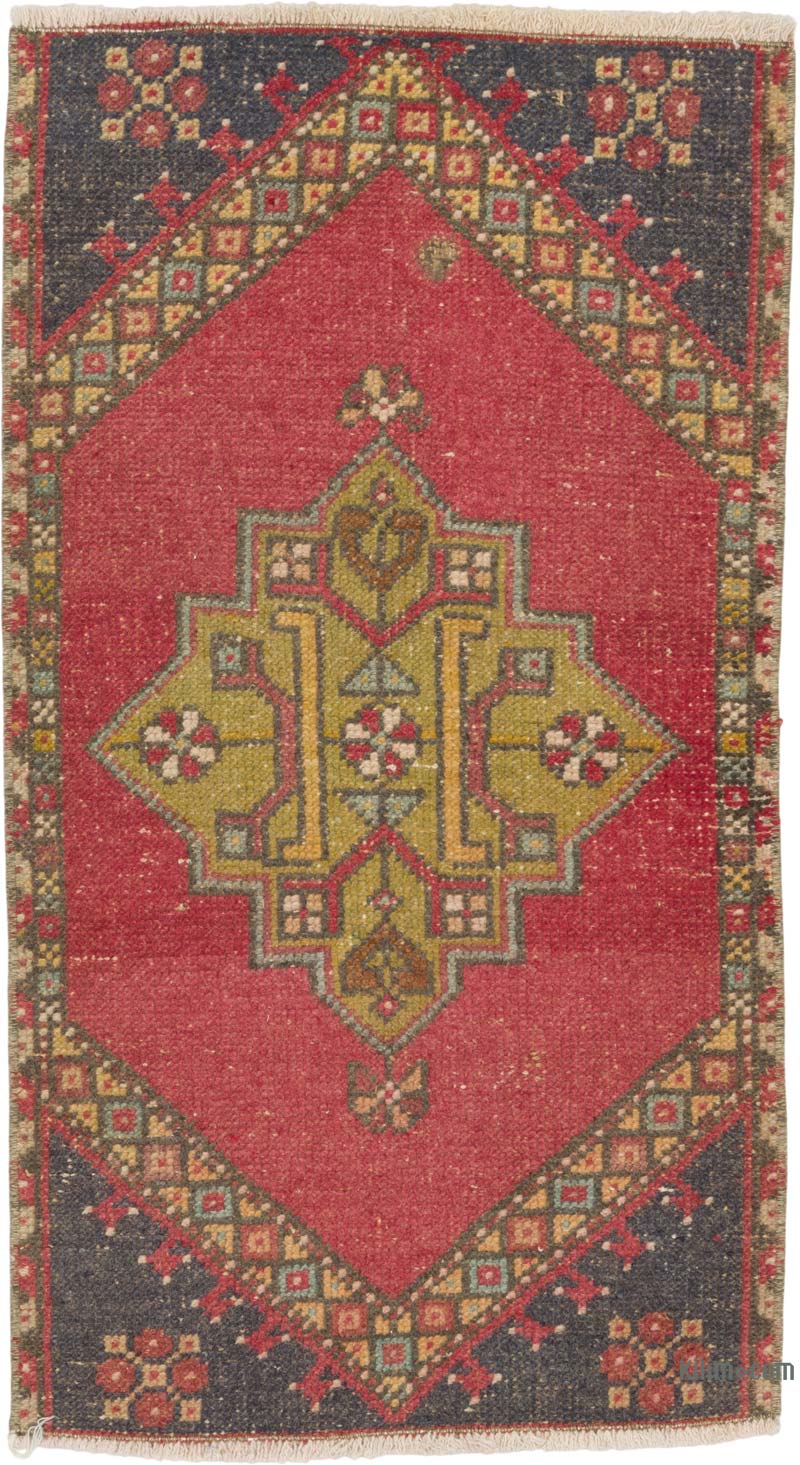 El Dokuma Vintage Halı - 51 cm x 92 cm - K0086377