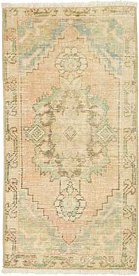 Vintage Turkish Hand-Knotted Rug - 1' 6" x 2' 11" (18" x 35")