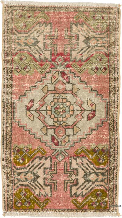 Alfombra Vintage Turca Anudada a Mano - 53 cm x 94 cm