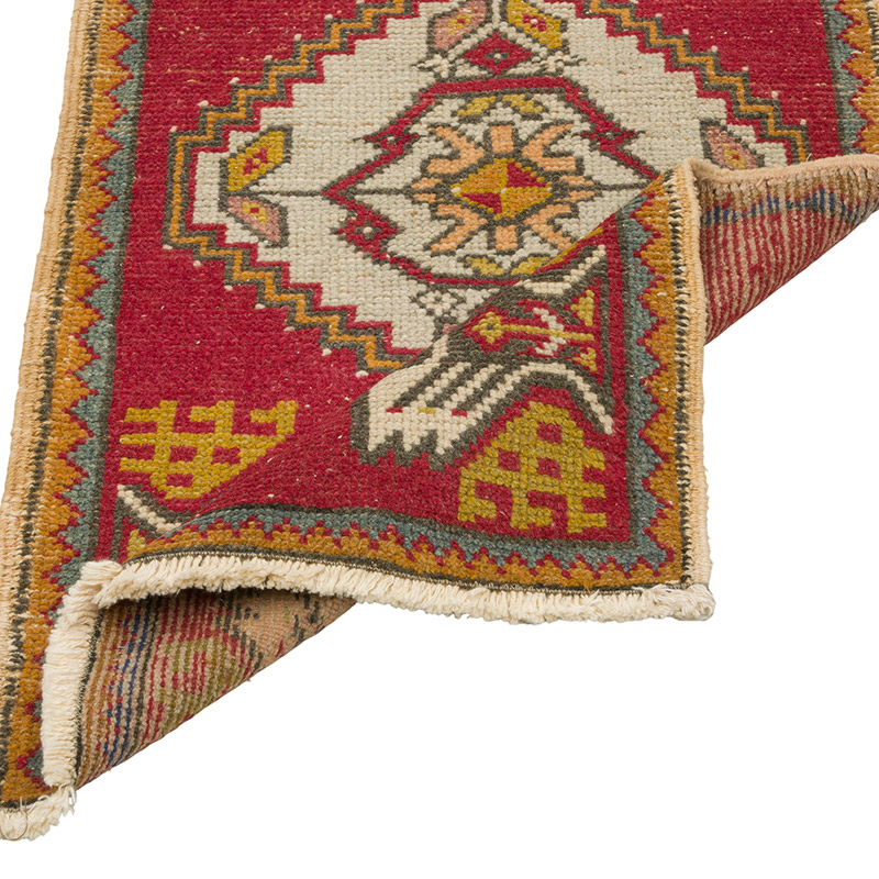El Dokuma Vintage Halı - 48 cm x 89 cm - K0086381