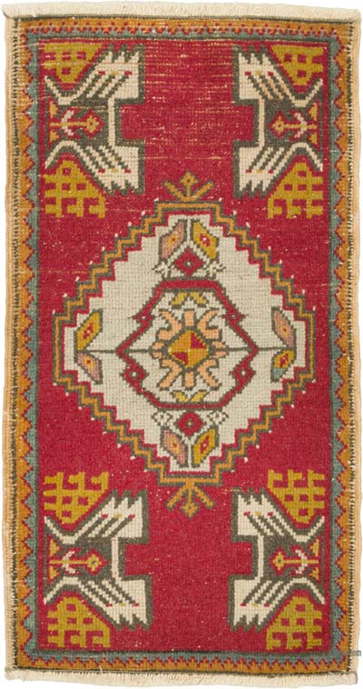 Alfombra Vintage Turca Anudada a Mano - 48 cm x 89 cm