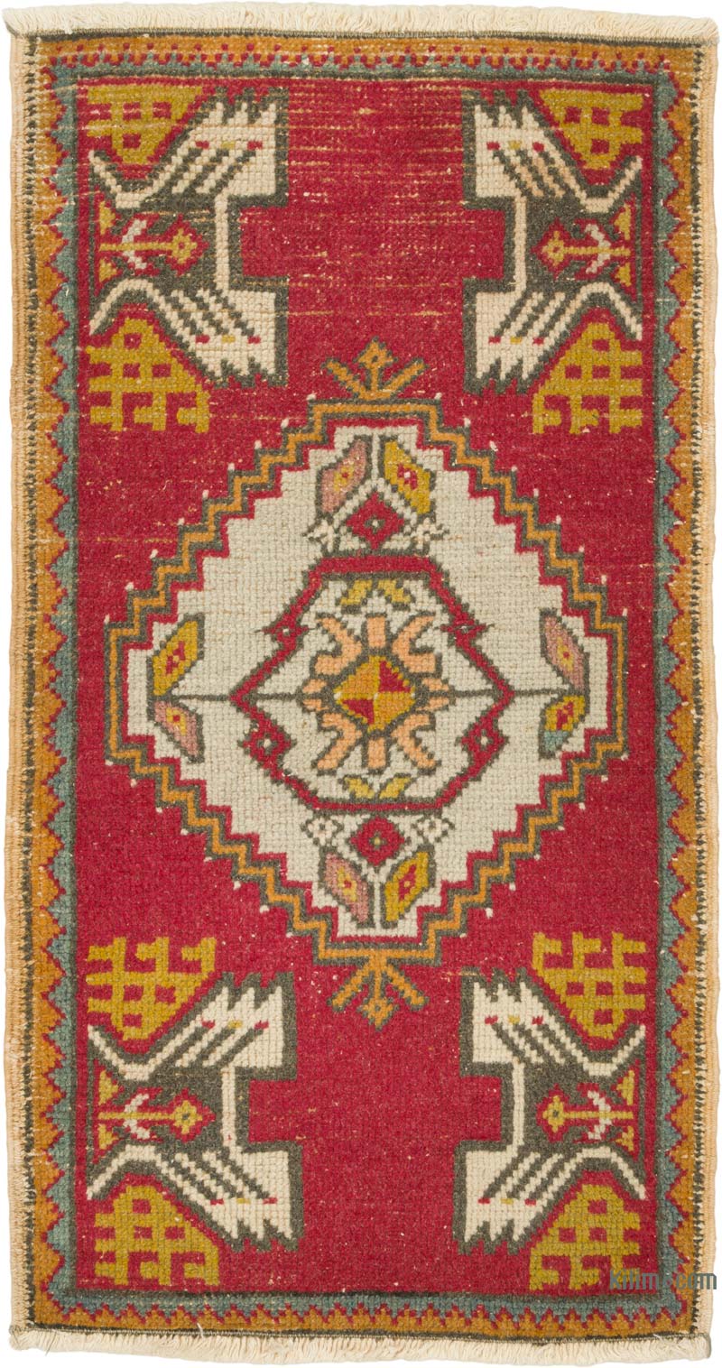 El Dokuma Vintage Halı - 48 cm x 89 cm - K0086381