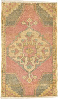 El Dokuma Vintage Halı - 51 cm x 86 cm
