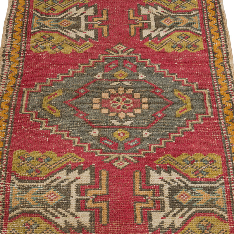 El Dokuma Vintage Halı - 54 cm x 93 cm - K0086384