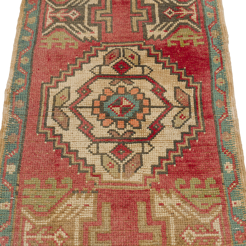 El Dokuma Vintage Halı - 46 cm x 91 cm - K0086385