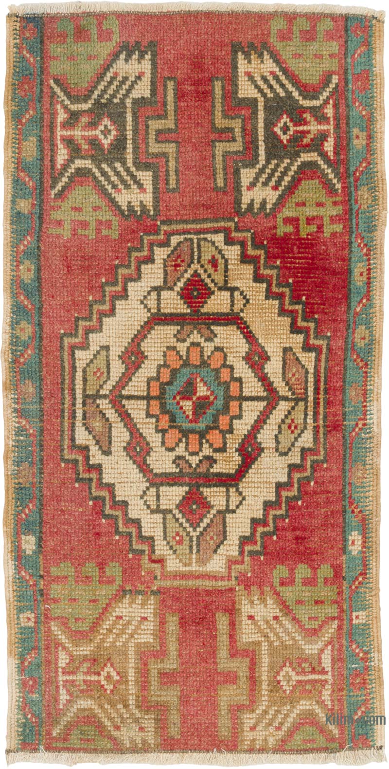 El Dokuma Vintage Halı - 46 cm x 91 cm - K0086385