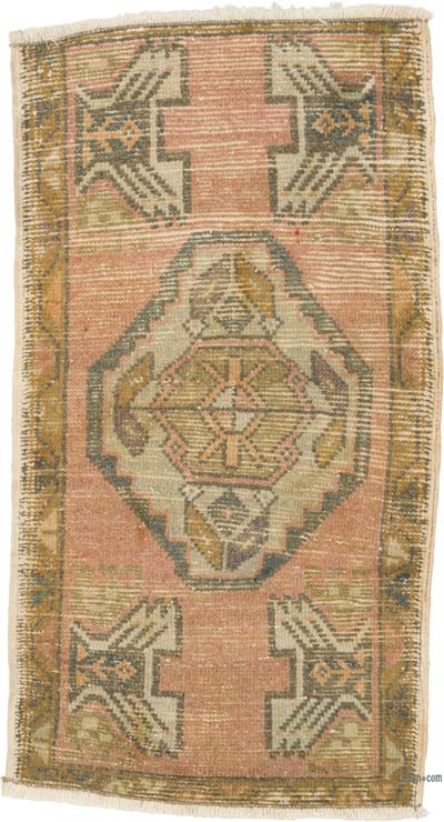 Alfombra Vintage Turca Anudada a Mano - 49 cm x 91 cm