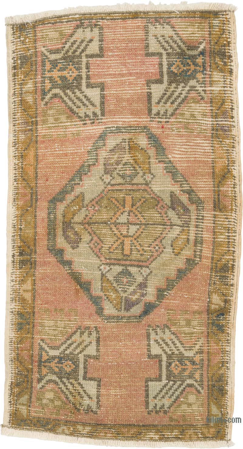 El Dokuma Vintage Halı - 49 cm x 91 cm - K0086388