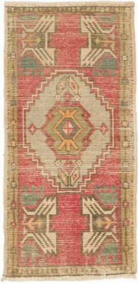 El Dokuma Vintage Halı - 46 cm x 93 cm