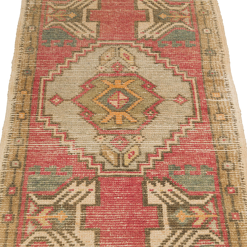El Dokuma Vintage Halı - 46 cm x 93 cm - K0086389