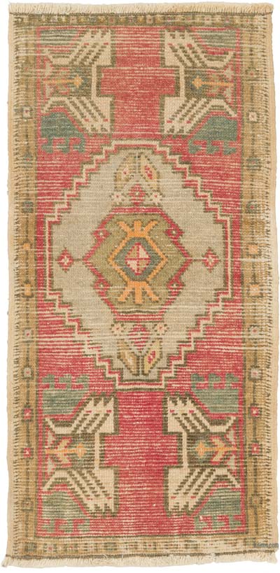 El Dokuma Vintage Halı - 46 cm x 93 cm