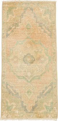 Vintage Turkish Hand-Knotted Rug - 1' 7" x 3' 1" (19" x 37")