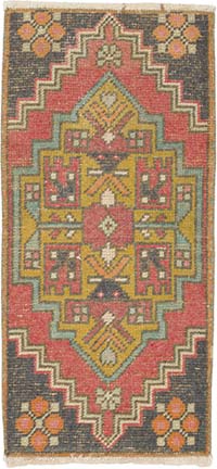 El Dokuma Vintage Halı - 43 cm x 92 cm