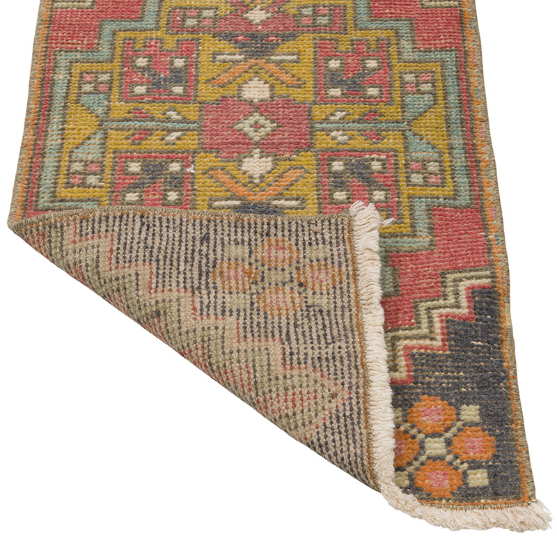 El Dokuma Vintage Halı - 43 cm x 92 cm - K0086393