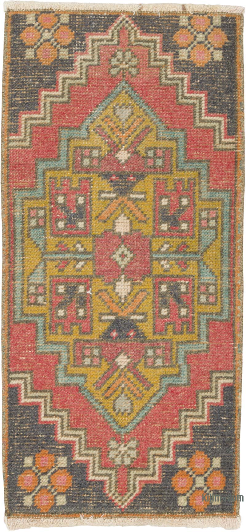 El Dokuma Vintage Halı - 43 cm x 92 cm - K0086393