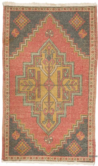 Alfombra Vintage Turca Anudada a Mano - 51 cm x 86 cm