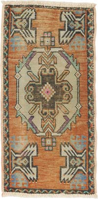 El Dokuma Vintage Halı - 46 cm x 91 cm