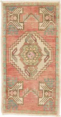 Alfombra Vintage Turca Anudada a Mano - 50 cm x 94 cm