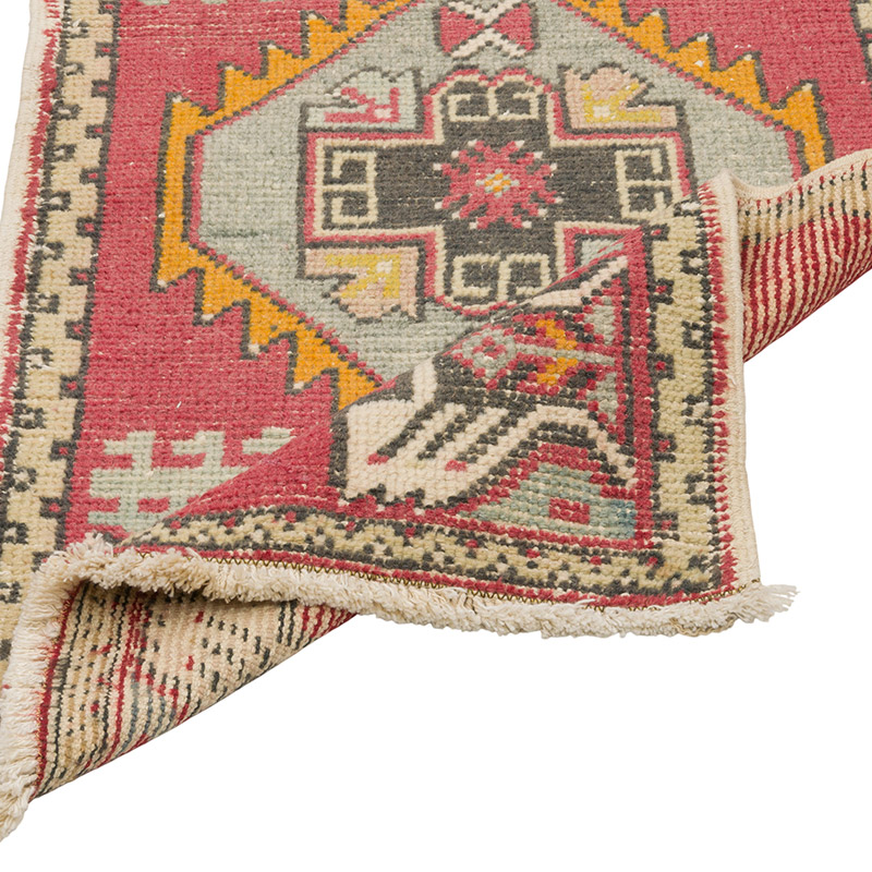 El Dokuma Vintage Halı - 53 cm x 100 cm - K0086402
