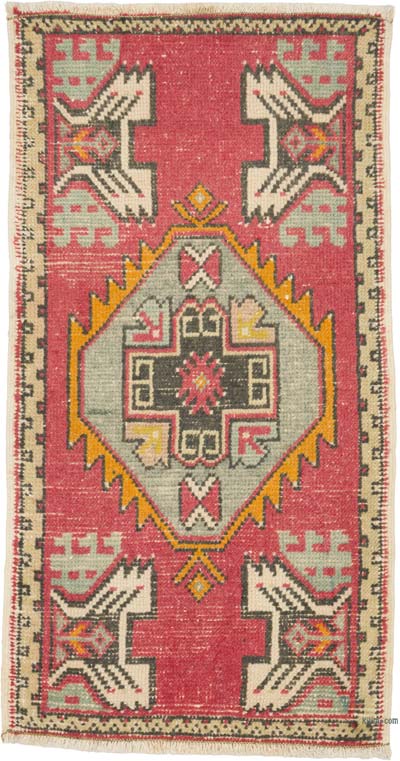 El Dokuma Vintage Halı - 53 cm x 100 cm