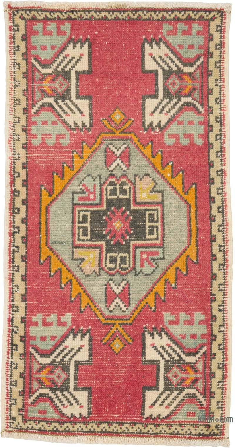 El Dokuma Vintage Halı - 53 cm x 100 cm - K0086402