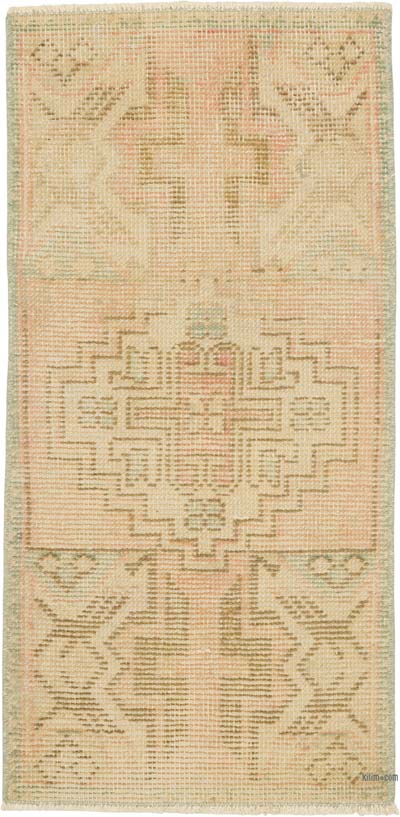 Alfombra Vintage Turca Anudada a Mano - 42 cm x 86 cm