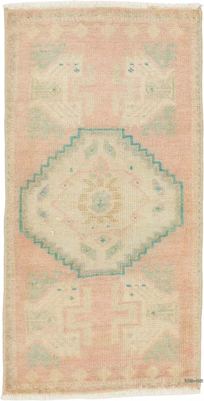 Alfombra Vintage Turca Anudada a Mano - 45 cm x 89 cm