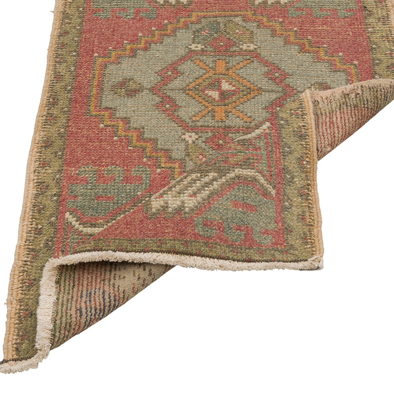 El Dokuma Vintage Halı - 51 cm x 90 cm - K0086408