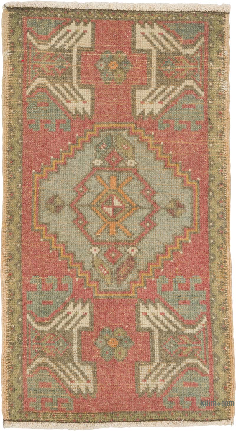 El Dokuma Vintage Halı - 51 cm x 90 cm - K0086408