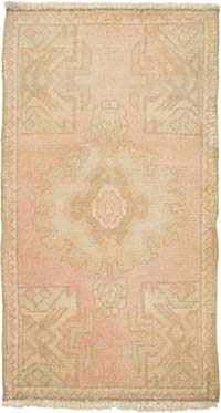 Vintage Turkish Hand-Knotted Rug - 1' 7