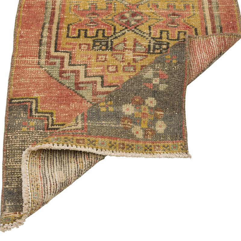 Alfombra Vintage Turca Anudada a Mano - 44 cm x 99 cm - K0086413