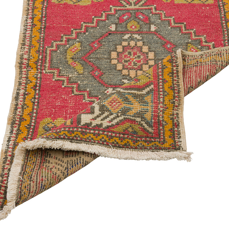 El Dokuma Vintage Halı - 52 cm x 98 cm - K0086414