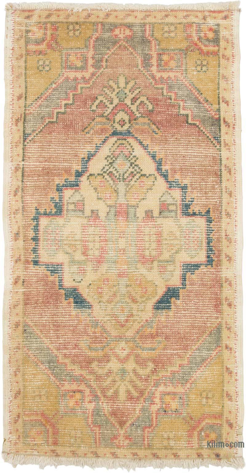 El Dokuma Vintage Halı - 55 cm x 103 cm - K0086415