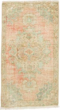 Vintage Turkish Hand-Knotted Rug - 1' 7" x 2' 10" (19" x 34")