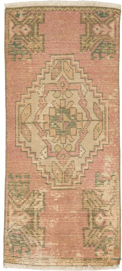 Alfombra Vintage Turca Anudada a Mano - 45 cm x 98 cm