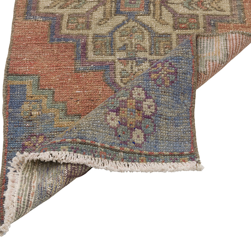 Alfombra Vintage Turca Anudada a Mano - 43 cm x 100 cm - K0086421