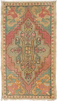 Vintage Turkish Hand-Knotted Rug - 1' 8" x 3' 1" (20" x 37")