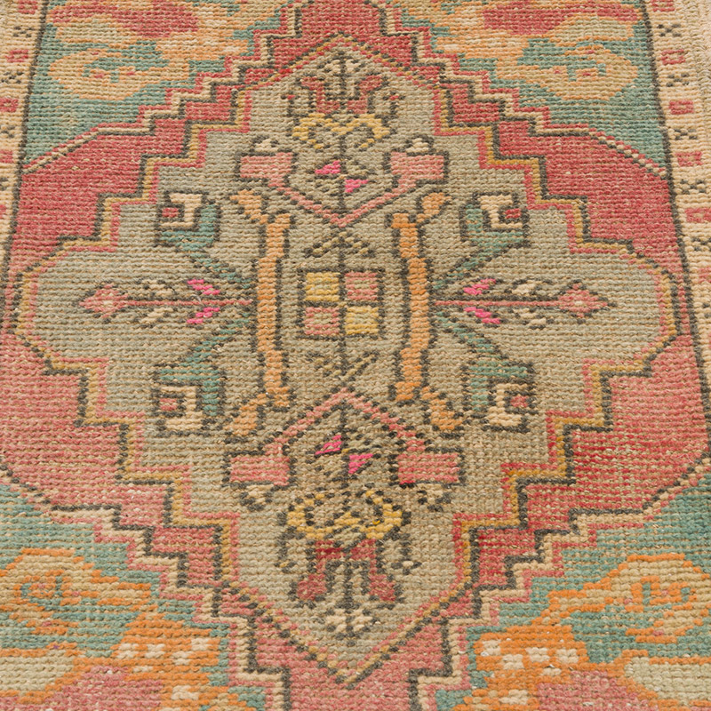 El Dokuma Vintage Halı - 52 cm x 93 cm - K0086426